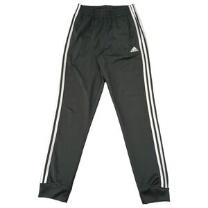 Adidas Youth L (14/16) Black White Stripe Track Pants Regular Fit Athletic